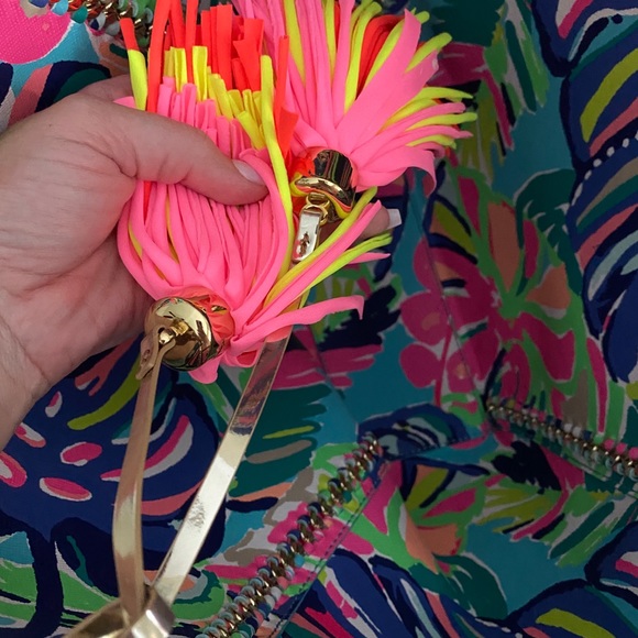 Lilly Pulitzer Oversized Tote with Pom Poms - Picture 3 of 8